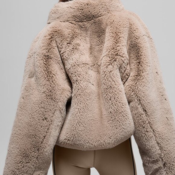 Alo Yoga Faux Fur Allure Jacket  Oat - Picture 2 of 5